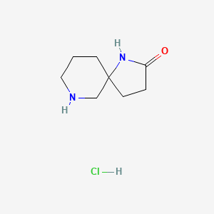 molecular formula C8H15ClN2O B13621884 1,7-Diazaspiro[4.5]decan-2-onehydrochloride 