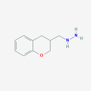 molecular formula C10H14N2O B13621894 (Chroman-3-ylmethyl)hydrazine 