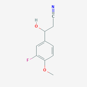 molecular formula C10H10FNO2 B13621947 3-(3-Fluoro-4-methoxyphenyl)-3-hydroxypropanenitrile 