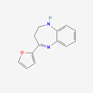 molecular formula C13H12N2O B1362195 4-(furan-2-yl)-2,3-dihydro-1H-1,5-benzodiazepine CAS No. 394655-12-0