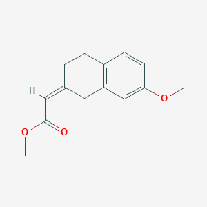molecular formula C14H16O3 B13621981 methyl (2Z)-2-(7-methoxy-3,4-dihydro-1H-naphthalen-2-ylidene)acetate 