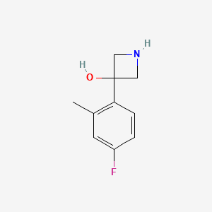 molecular formula C10H12FNO B13621988 3-(4-Fluoro-2-methylphenyl)azetidin-3-ol 