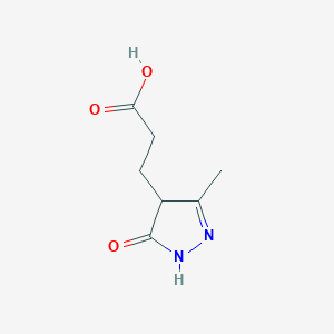molecular formula C7H10N2O3 B1362202 3-(3-甲基-5-氧代-4,5-二氢-1H-吡唑-4-基)丙酸 CAS No. 224568-17-6