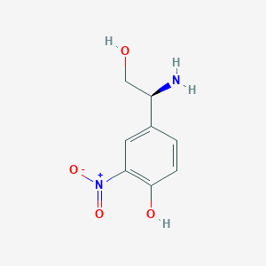molecular formula C8H10N2O4 B13622023 (s)-4-(1-Amino-2-hydroxyethyl)-2-nitrophenol 
