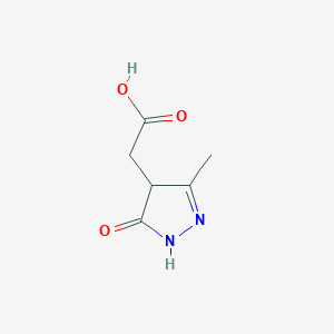 molecular formula C6H8N2O3 B1362204 2-(3-甲基-5-氧代-4,5-二氢-1H-吡唑-4-基)乙酸 CAS No. 845808-92-6