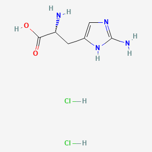 molecular formula C6H12Cl2N4O2 B13622060 (2R)-2-amino-3-(2-amino-1H-imidazol-4-yl)propanoic acid dihydrochloride 