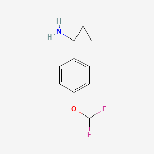 molecular formula C10H11F2NO B13622065 1-(4-(Difluoromethoxy)phenyl)cyclopropan-1-amine 