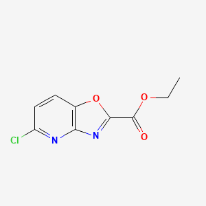 molecular formula C9H7ClN2O3 B13622158 Ethyl 5-chlorooxazolo[4,5-b]pyridine-2-carboxylate 