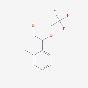 molecular formula C11H12BrF3O B13622170 1-(2-Bromo-1-(2,2,2-trifluoroethoxy)ethyl)-2-methylbenzene 
