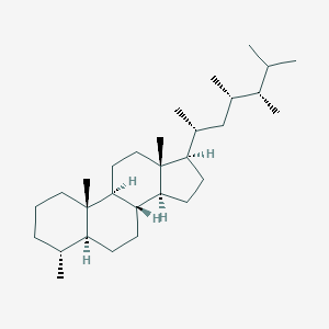 molecular formula C30H54 B136223 (4R,5S,8S,9S,10S,13R,14S,17R)-4,10,13-Trimethyl-17-[(2R,4S,5S)-4,5,6-trimethylheptan-2-yl]-2,3,4,5,6,7,8,9,11,12,14,15,16,17-tetradecahydro-1H-cyclopenta[a]phenanthrene CAS No. 146276-36-0