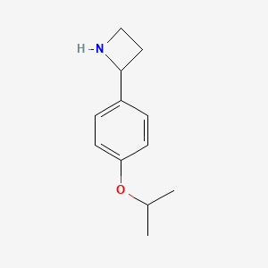 molecular formula C12H17NO B13622336 2-(4-Isopropoxyphenyl)azetidine 