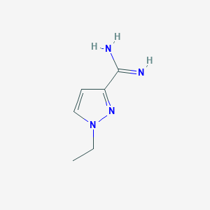 molecular formula C6H10N4 B13622366 1-ethyl-1H-pyrazole-3-carboximidamide 