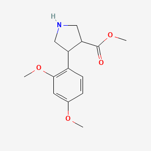 molecular formula C14H19NO4 B13622386 Methyl 4-(2,4-dimethoxyphenyl)pyrrolidine-3-carboxylate 