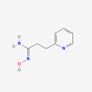 molecular formula C8H11N3O B13622427 N'-hydroxy-3-(pyridin-2-yl)propanimidamide 