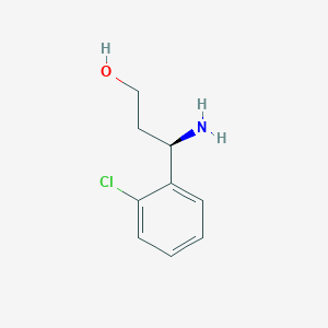 molecular formula C9H12ClNO B13622440 (3R)-3-amino-3-(2-chlorophenyl)propan-1-ol 