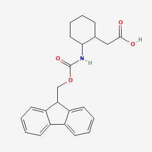 molecular formula C23H25NO4 B13622514 2-[2-({[(9H-fluoren-9-yl)methoxy]carbonyl}amino)cyclohexyl]acetic acid 