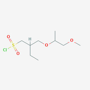 molecular formula C9H19ClO4S B13622543 2-(((1-Methoxypropan-2-yl)oxy)methyl)butane-1-sulfonyl chloride 