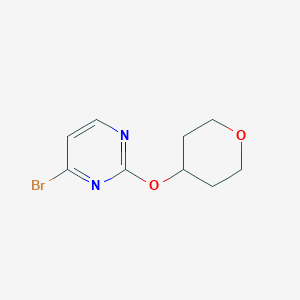 molecular formula C9H11BrN2O2 B13622544 4-Bromo-2-(oxan-4-yloxy)pyrimidine 