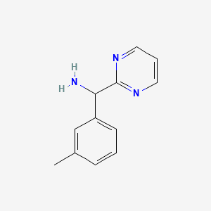 molecular formula C12H13N3 B13622551 Pyrimidin-2-yl(m-tolyl)methanamine 