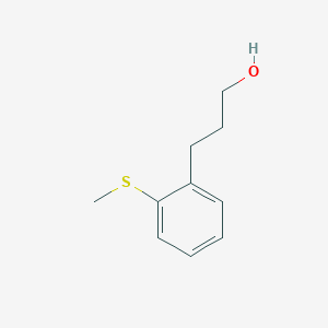 molecular formula C10H14OS B13622578 3-[2-(Methylsulfanyl)phenyl]propan-1-ol 