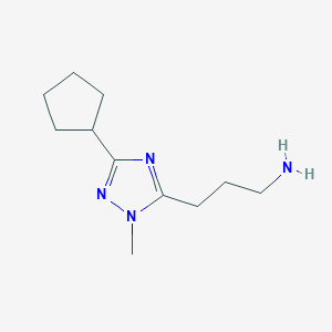molecular formula C11H20N4 B13622582 3-(3-Cyclopentyl-1-methyl-1h-1,2,4-triazol-5-yl)propan-1-amine 