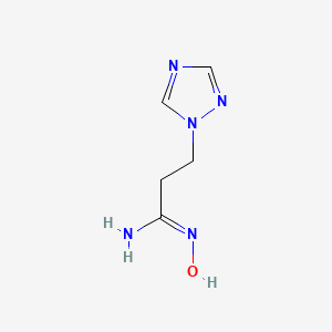 molecular formula C5H9N5O B13622618 n'-Hydroxy-3-(1h-1,2,4-triazol-1-yl)propanimidamide 