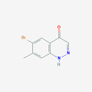 molecular formula C9H7BrN2O B13622645 6-Bromo-7-methyl-4-cinnolinol CAS No. 90721-36-1