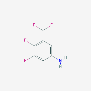 molecular formula C7H5F4N B13622669 3-(Difluoromethyl)-4,5-difluoroaniline 