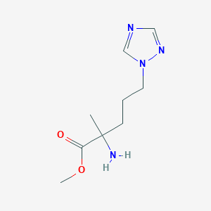molecular formula C9H16N4O2 B13622734 Methyl 2-amino-2-methyl-5-(1h-1,2,4-triazol-1-yl)pentanoate 