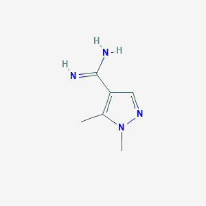 molecular formula C6H10N4 B13622778 1,5-Dimethyl-1h-pyrazole-4-carboximidamide 
