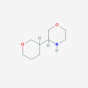 molecular formula C9H17NO2 B13622812 3-(Oxan-3-yl)morpholine 