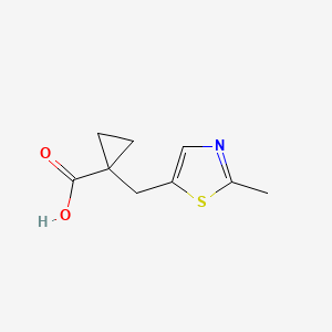 molecular formula C9H11NO2S B13622953 1-((2-Methylthiazol-5-yl)methyl)cyclopropane-1-carboxylic acid 