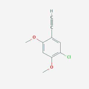 molecular formula C10H9ClO2 B13622956 1-Chloro-5-ethynyl-2,4-dimethoxybenzene 
