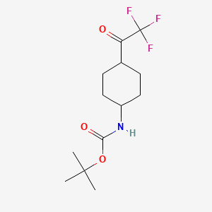molecular formula C13H20F3NO3 B13623003 tert-butyl N-[4-(trifluoroacetyl)cyclohexyl]carbamate 