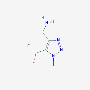 molecular formula C5H8F2N4 B13623032 (5-(Difluoromethyl)-1-methyl-1H-1,2,3-triazol-4-yl)methanamine 