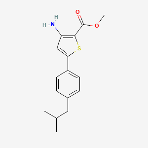 molecular formula C16H19NO2S B1362304 Methyl 3-Amino-5-(4-Isobutylphenyl)Thiophene-2-Carboxylate CAS No. 208944-55-2