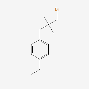 molecular formula C13H19Br B13623046 1-(3-Bromo-2,2-dimethylpropyl)-4-ethylbenzene 