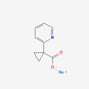 molecular formula C9H8NNaO2 B13623062 Sodium1-(pyridin-2-yl)cyclopropane-1-carboxylate 