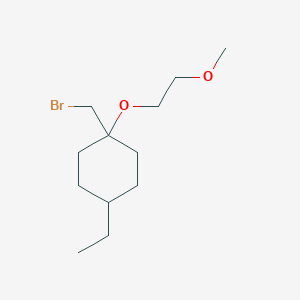 molecular formula C12H23BrO2 B13623067 1-(Bromomethyl)-4-ethyl-1-(2-methoxyethoxy)cyclohexane 