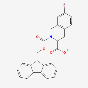 molecular formula C25H20FNO4 B13623072 2-(((9H-Fluoren-9-yl)methoxy)carbonyl)-7-fluoro-1,2,3,4-tetrahydroisoquinoline-3-carboxylic acid 