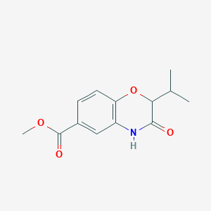molecular formula C13H15NO4 B13623075 methyl3-oxo-2-(propan-2-yl)-3,4-dihydro-2H-1,4-benzoxazine-6-carboxylate 