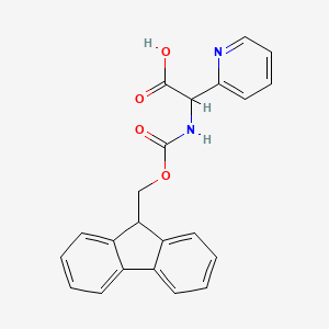 molecular formula C22H18N2O4 B13623084 (R)-[(9H-Fluoren-9-ylmethoxycarbonylamino)]-pyridin-2-YL-acetic acid 
