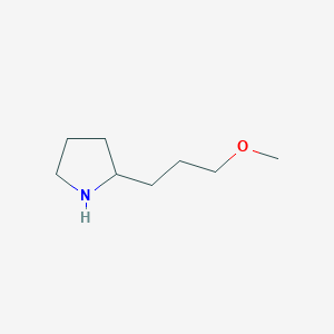 molecular formula C8H17NO B13623111 2-(3-Methoxypropyl)pyrrolidine 
