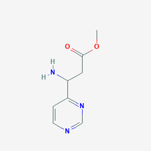 molecular formula C8H11N3O2 B13623191 Methyl 3-amino-3-(pyrimidin-4-yl)propanoate 