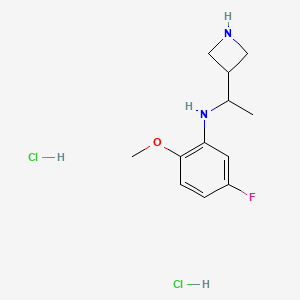 molecular formula C12H19Cl2FN2O B13623228 N-(1-(Azetidin-3-yl)ethyl)-5-fluoro-2-methoxyaniline dihydrochloride 