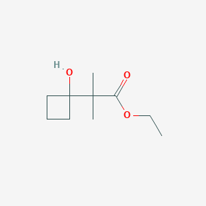 molecular formula C10H18O3 B13623244 Ethyl 2-(1-hydroxycyclobutyl)-2-methylpropanoate 