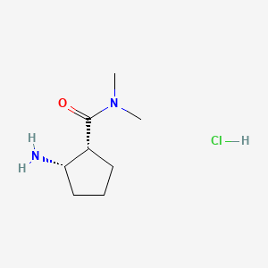 molecular formula C8H17ClN2O B13623291 rac-(1R,2S)-2-amino-N,N-dimethylcyclopentane-1-carboxamidehydrochloride,cis 