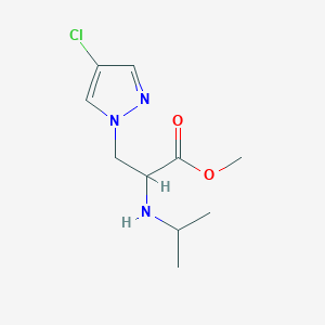 molecular formula C10H16ClN3O2 B13623294 Methyl 3-(4-chloro-1h-pyrazol-1-yl)-2-(isopropylamino)propanoate 