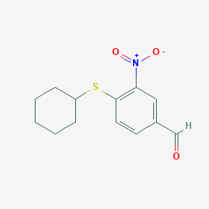 molecular formula C13H15NO3S B1362333 4-(Cyclohexylthio)-3-nitrobenzaldehyde CAS No. 270262-95-8