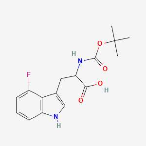 molecular formula C16H19FN2O4 B13623388 2-((Tert-butoxycarbonyl)amino)-3-(4-fluoro-1h-indol-3-yl)propanoic acid 